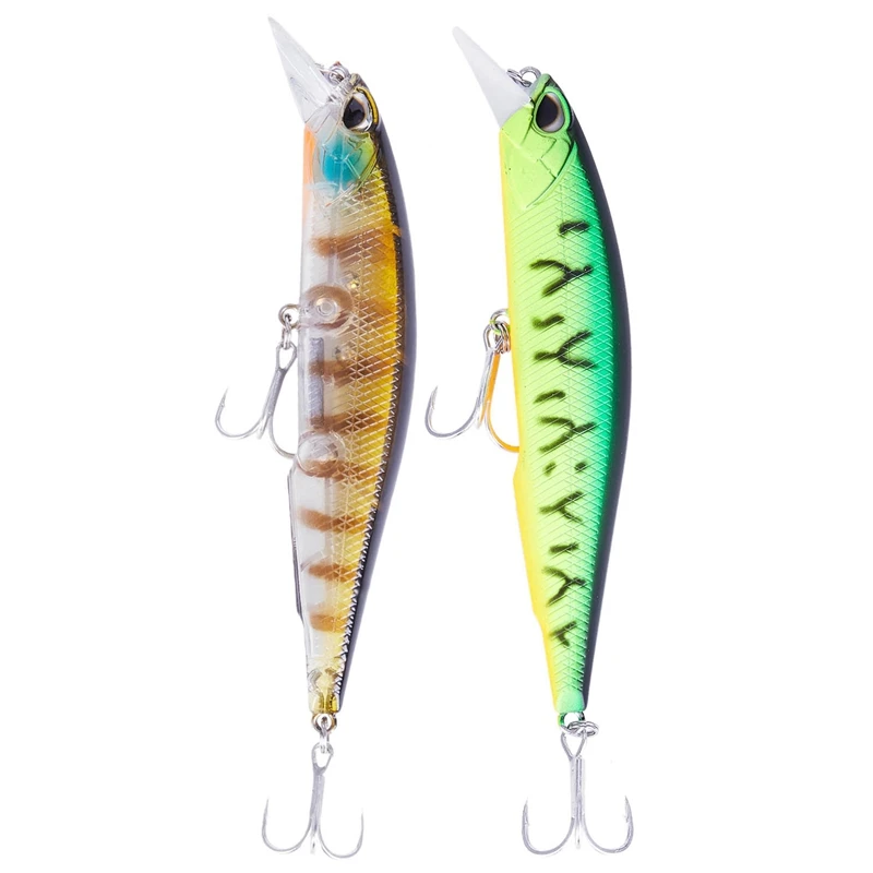 

2 Piece Fishing Lures Hard Bait 10Cm 15G Minnow,Quality Professional Minnow Depth 0.8-1.5M, A Color & D Color