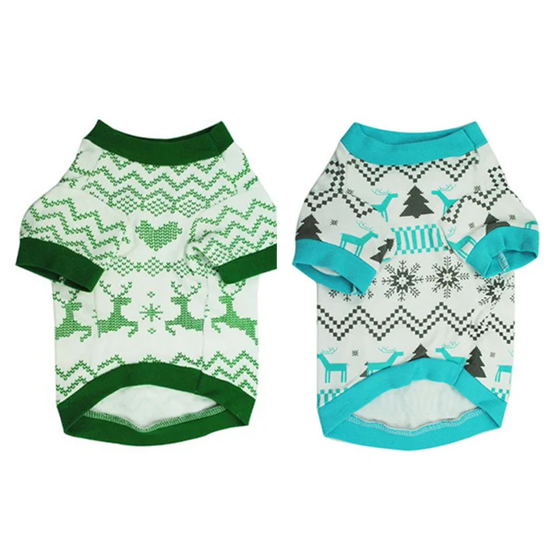

New Pet Warm Dog Cat Puppy Clothes Winter Tops T-shirt Christmas Apparel