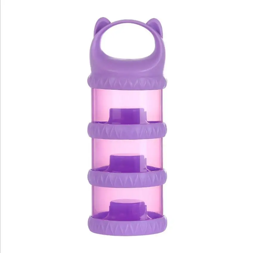 3 слоя Pp+ силиконовый детский контейнер для молока портативная коробка для кормления ребенка детский ящик для хранения продуктов питания молочные коробки для малышей - Цвет: Purple