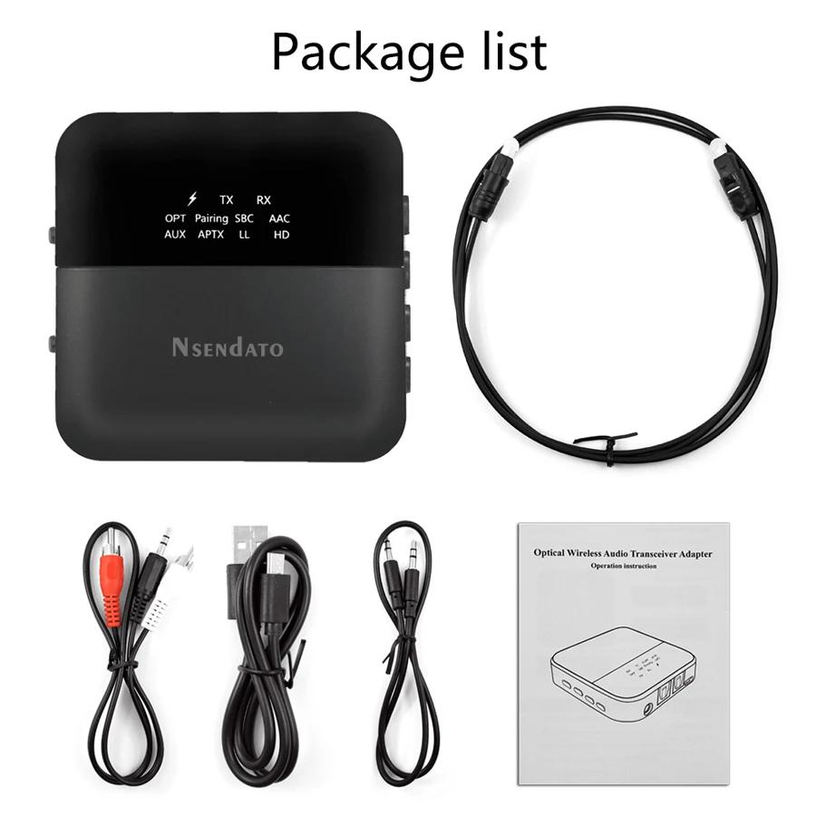 2 in 1 Wireless BT 5.0 Music Audio Transmitter Receiver Adapter Mini 3.5mm aux aptX HD Low Latency Optical Auto Adapter for TV