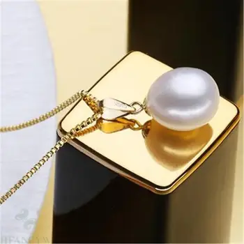 11-12mm Natural Pearl Necklace Fashion Pendant 18 Inches Light Classic Chain Cultured Chic Women Handmade Fashion 1