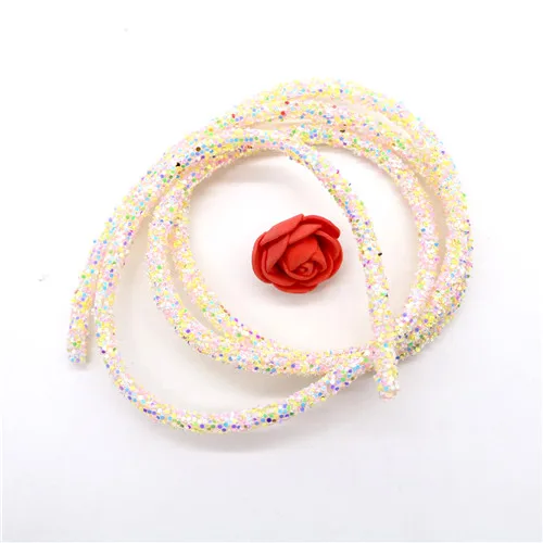 10 Yards 6mm Glitter Sequins Rhinestones Soft Tube Cord Rope String for DIY Sandals Bracelet Garment Collar Craft Supplies 
