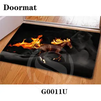 

Free Shipping Handsome horse Custom Doormat Home Decor Bedroom Carpet Classic Durable Floor Mat SQ0630
