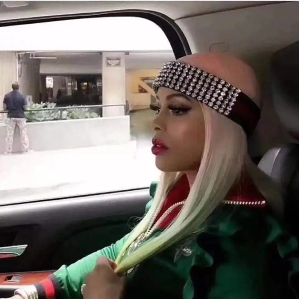 2021ins fashion shining large Rhinestone Crystal elastic hairband women hip hop crystal blue green striped hairband gift jewelry