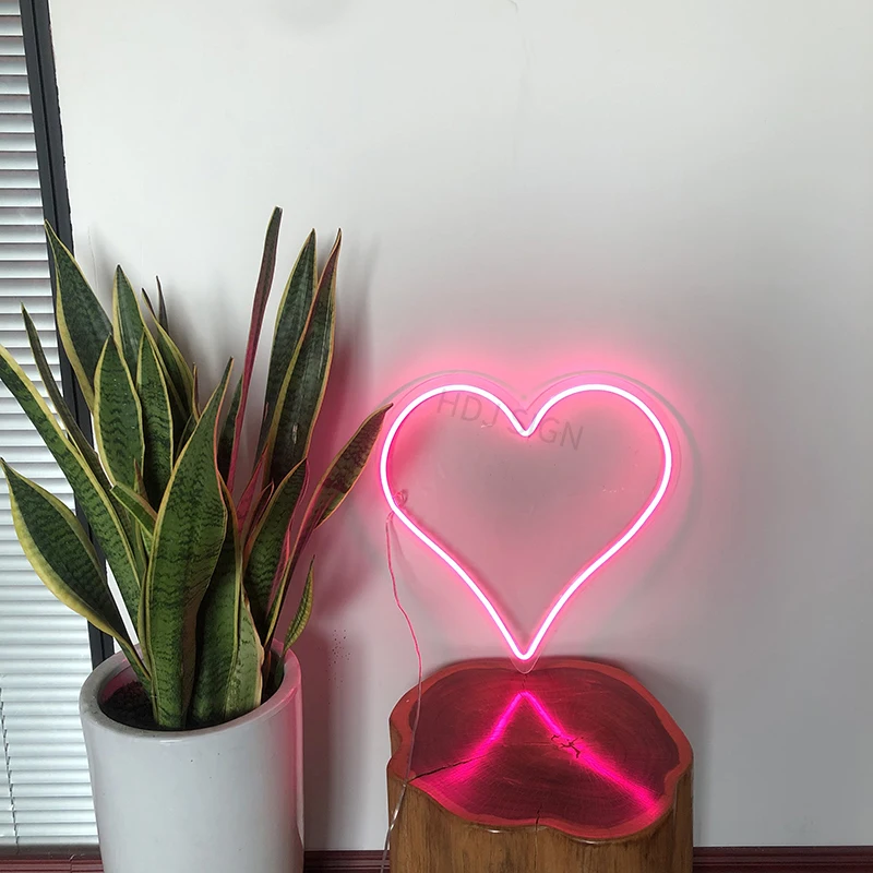 

HDJSign Custom Neon Light Sign led heart sign Waterproof Visual Art Bar Pub Club Wall Hanging acrylic Flexible Decorationm