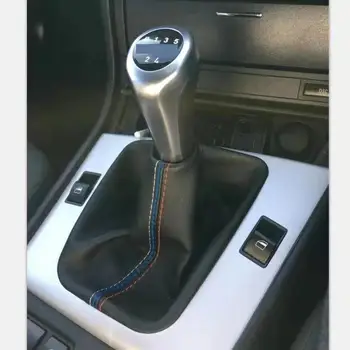 

2 Pcs/Set Car Shift Gear Stick Manual Handbrake Gaiter Shift Boot Black Leather Boot Car-Styling For BMW 3 Series E36 E46 M3