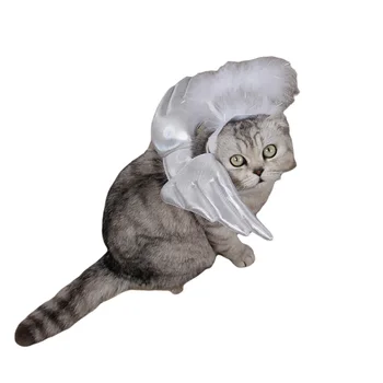 

1PC Funny Dogs Cats Cosplay Costume Halloween Pet Feather Angel Wings Cat Costume Fit Dogs Cats Playing Dog Clothes For Cats