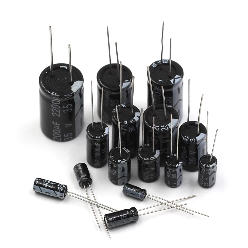 Directly inserted Aluminium Electrolytic Capacitor Kit DIY 10v/16v/25V/35/50v/10uF/22/47/100/220/1000/2200uF