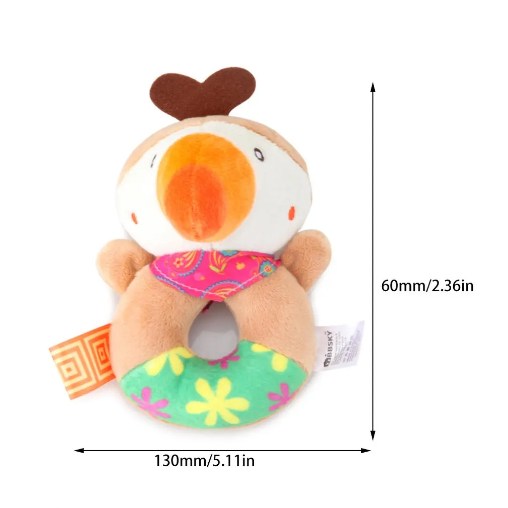 Детская погремушка кольцо деревянный Колокольчик для ребенка игрушки Музыкальные инструменты 0-12 месяцев красочная Музыкальная развивающая игрушка