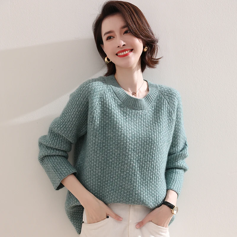 2020 Winter Sweater Women O-Neck 100% Cashmere