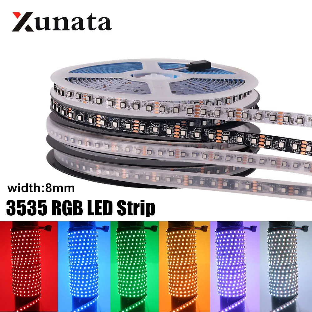 

DC 12V RGB LED Strip Waterproof 3535 PCB width 8mm 60LEDs/m 120LEDs/m Indoor Lighting LED Light Strip