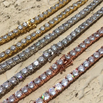 

Bling Zircon 5mm tennis chain necklace rose gold luxury Christmas gifts for men and woman