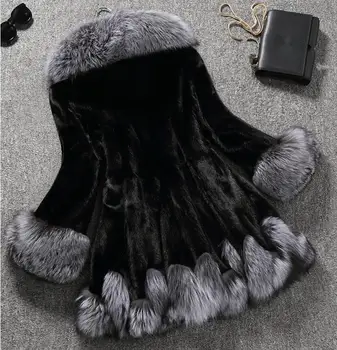 

Women Faux Fur Jacket Coat Winter Long Sleeve Hooded Faux Fur Coat Artificial Fox Mink Fur Outwear