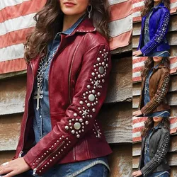 Jaqueta de Rock Do Punk Hip Hop das Mulheres Laço de Lapela Zipper Jaqueta Moda com Metal Botões de Manga Longa de Cor Sólida Jaqueta de Grandes Dimensões