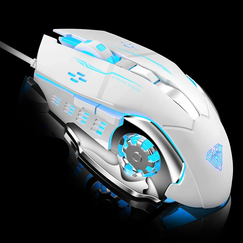 AULA S20 светодиодный макро игровая мышь Pro Проводная игровая мышь ПК компьютер Ноутбук Профессиональные Оптические мыши 3200 dpi Бесшумная геймерская мышь