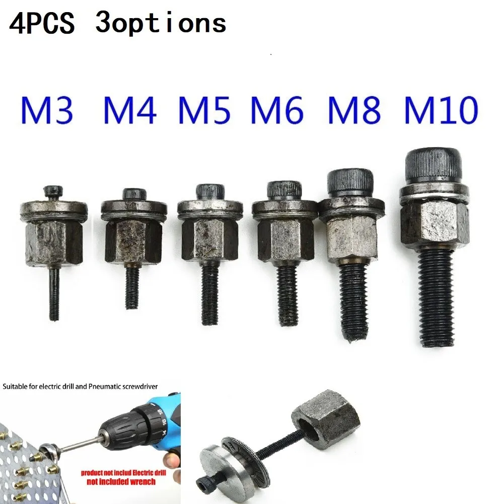 1/3/4pcs Hand Rivet Nut Head Nuts Set Rivnut Mandrel Tool M3M4 M5 M6