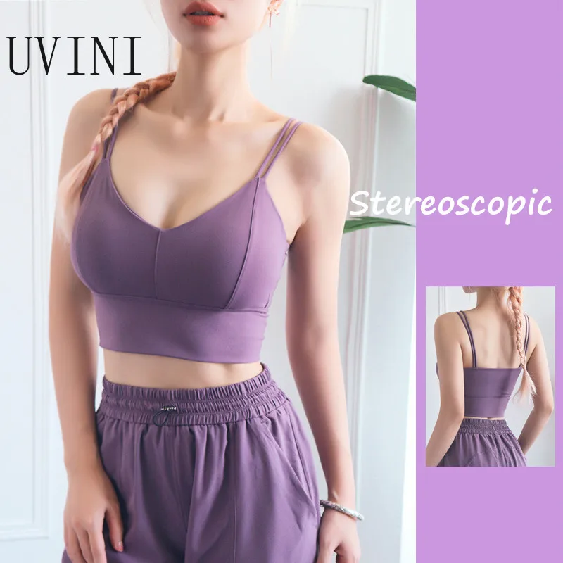 

2019 New Double Camisole Women Sports Bra For Running Gym Wire Free Push Up Yoga Bra Female Seamless Underwear Fitness Sport Top