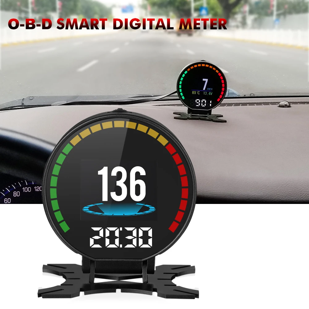 TFT OBD цифровой скоростной дисплей Hud автомобильный измеритель скорости OBD2 турбо Boost измеритель давления Сигнализация датчик температуры воды масла код считыватель
