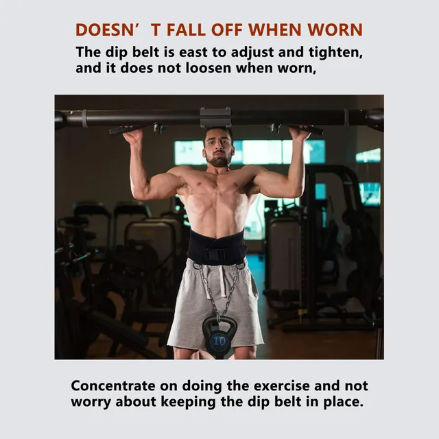 Gym Weight lifting Belt  with Chain Weights for Crossfit Kettlebell Workout Bodybuilding Pull Up Comfortable Waist Dip Belt 6