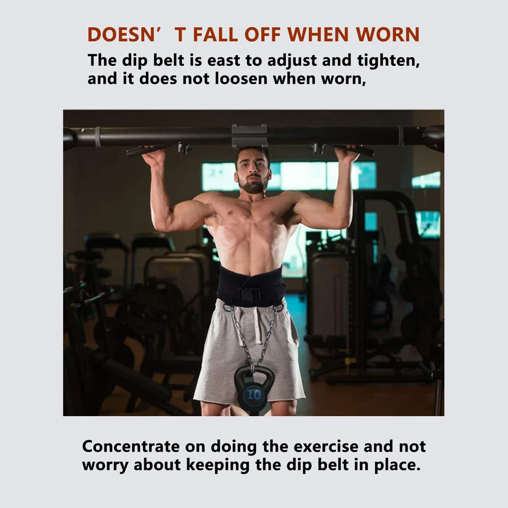 Gym Weight lifting Belt  with Chain Weights for Crossfit Kettlebell Workout Bodybuilding Pull Up Comfortable Waist Dip Belt 6