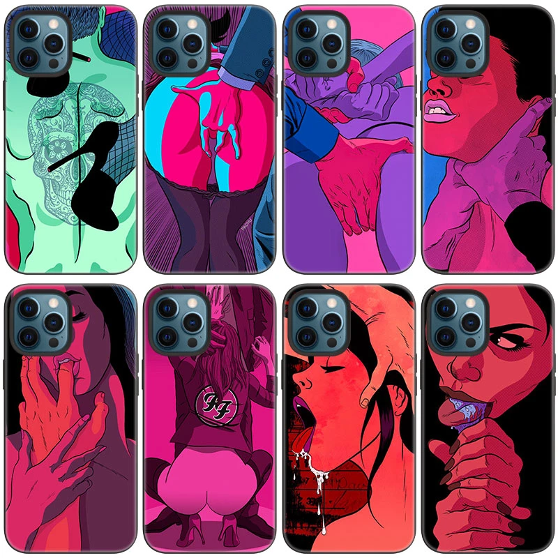 Sexy Lady Red Lips Girls Bikini Case For Apple Iphone 13 12 Mini 11 Pro Max 8 Xr X Xs Max 6 6s 7 8 Plus 5 5s Se Black Cover Phone Case Covers Aliexpress