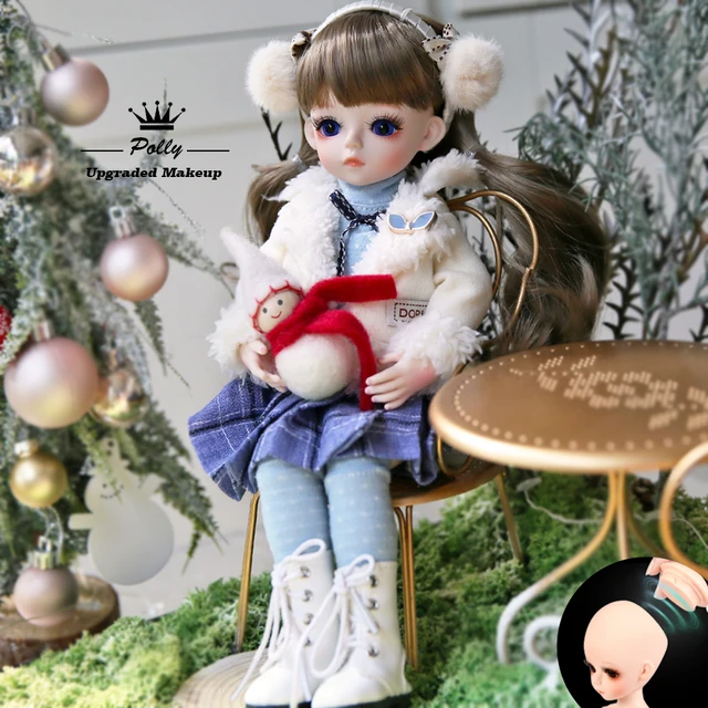 UCanaan 1/6 BJD Doll 18 Ball Joints Toy With Full Outfits Clothes Wig Shoes Makeup 30CM Girls Dolls Children Christmas Xmas Gift Upgraded Makeup