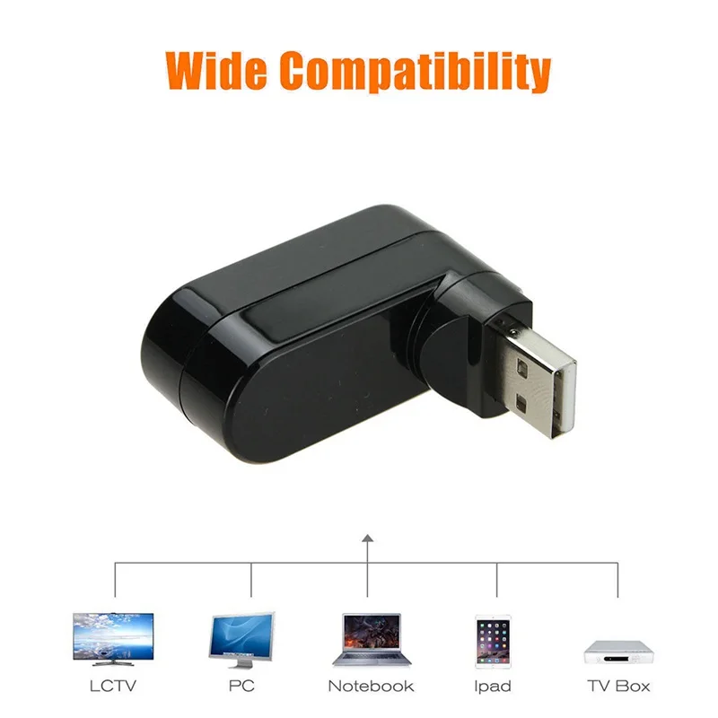 Высокое качество для ноутбука концентратор компьютера USB вращающийся сплиттер мини-адаптер 3 порта