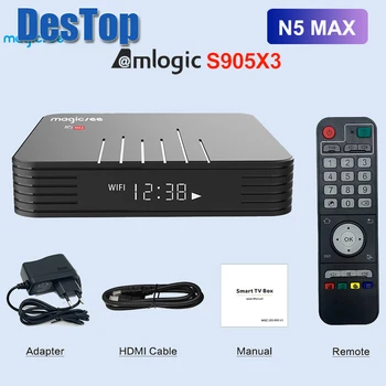 

Magicsee N5 Max Amlogic S905X3 Android 9.0 TV BOX 4G 32G/64G Rom 2.4+5G Dual Wifi Bluetooth4.0 Smart Box 4K LAN 100M 10pcs DHL