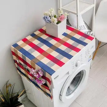 

AsyPets Simple Plaid Printing Dust Cover for Washing Machine Refrigerator Microwave Oven