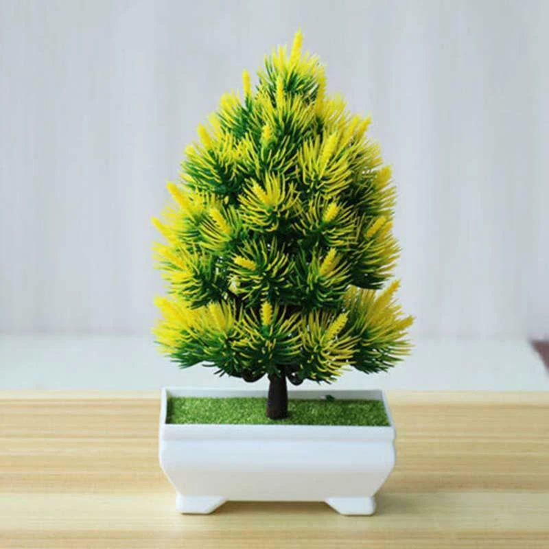

Artificial Plant Plastic Mini Pine Bonsai Tree In Pot Office Home Decor Props UK