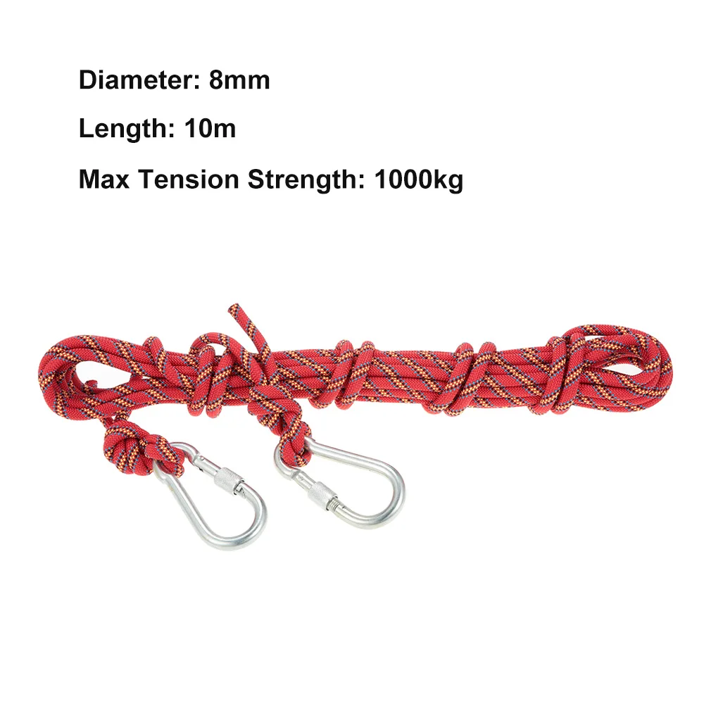 Docooler Профессиональный высокопрочный Скалолазание Веревка открытый спасательный веревочный шнур для выживания - Цвет: red