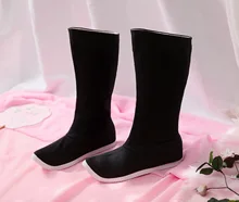 Chaussures Hanfu de Style traditionnel chinois pour hommes et femmes, bottes de chevalier équestre en tissu pour spectacle Cosplay, chaussures officielles anciennes rétro
