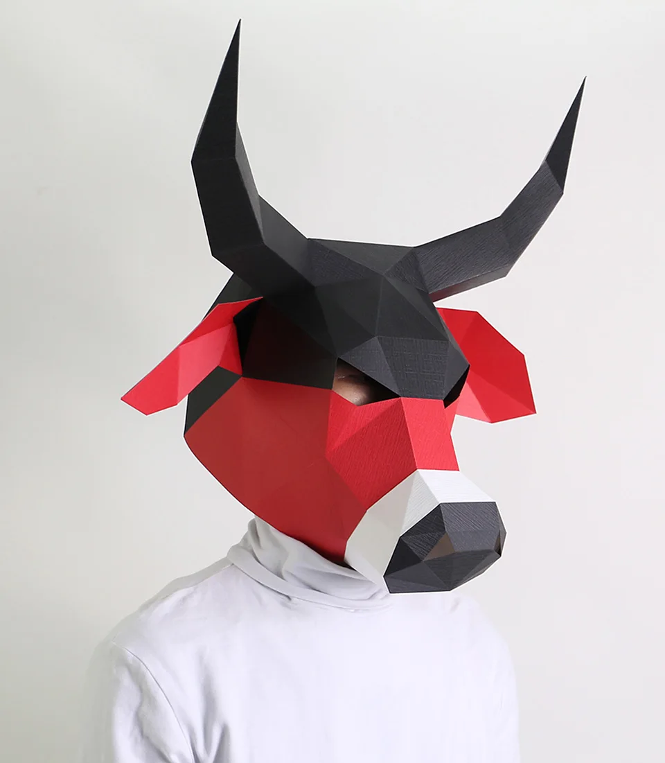 Bull Mask Printable Template Papercraft PDF Pattern, 50 OFF