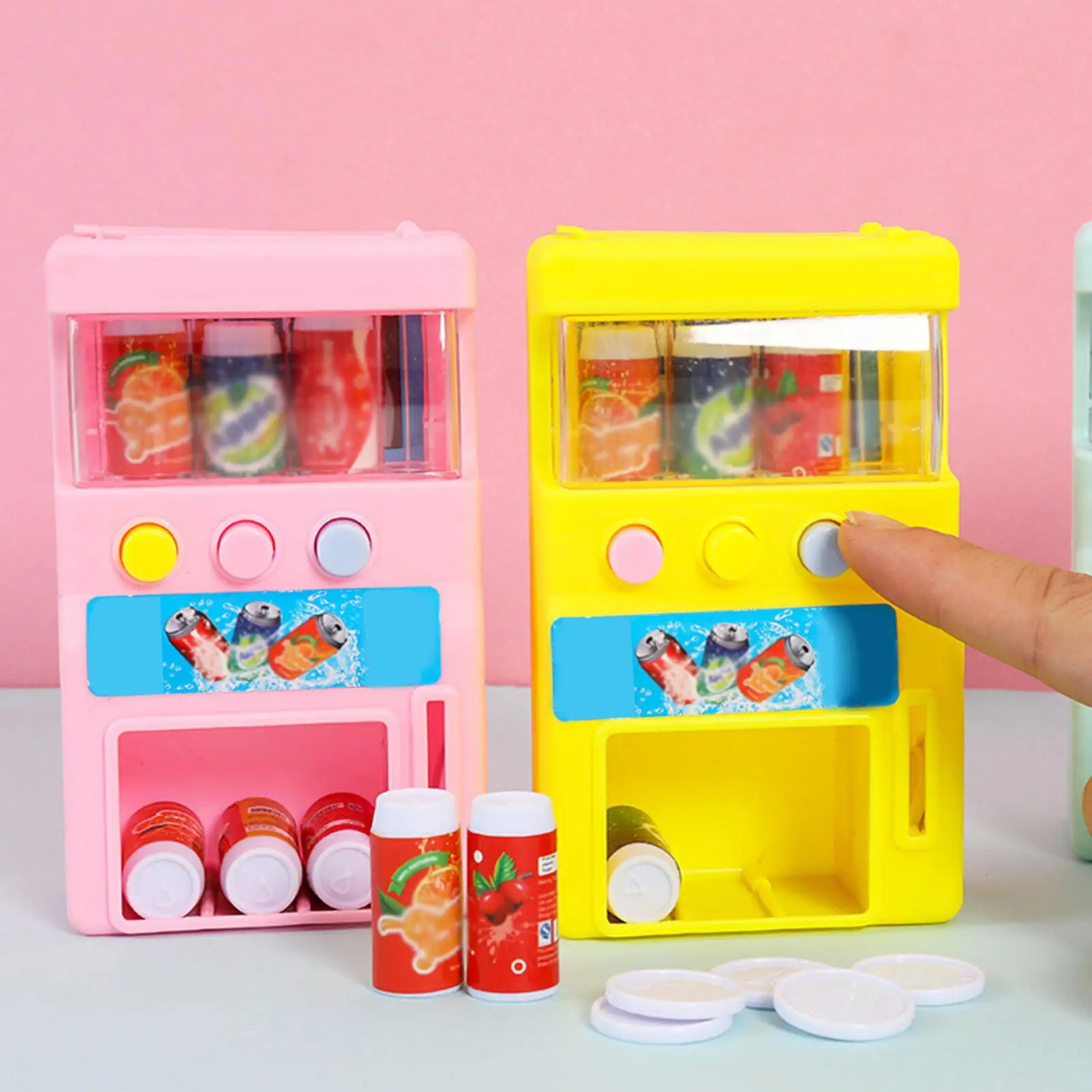 Kids Simulation Vending Machine with Coins Drinks Pretend Play
