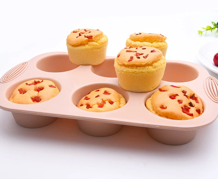 Мини Muffin 6 отверстий силиконовые круглые формы кекс сделай сам печенье Fondant