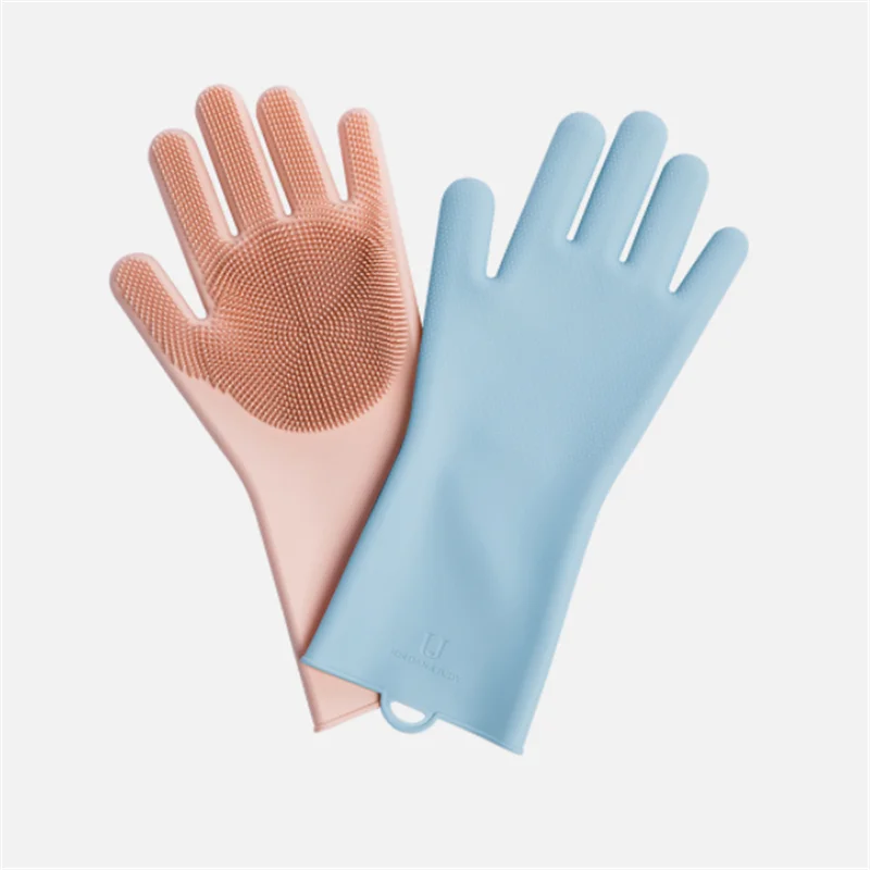 Силиконовые чистящие перчатки XIAOMI Jordan & Judy Magic кухонные с пеной и теплоизоляцией