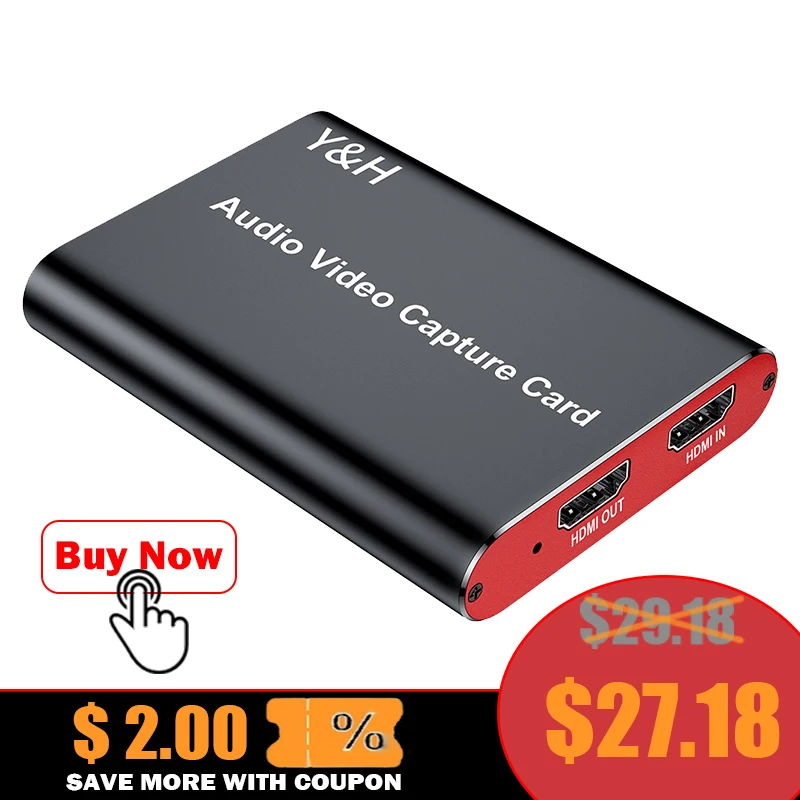 ezcap 4K Video Capture Card 1080P 60fps Record HDMI-compatible to USB3.0 Audio Live Streaming Device Plug and Play | Компьютеры и офис