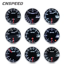 Compteur de température de l'eau et de l'huile, 2 pouces, 52mm, 12v, universel, LED course, 10 couleurs, jauge Turbo Boost, tachymètre, pointeur rouge avec capteur