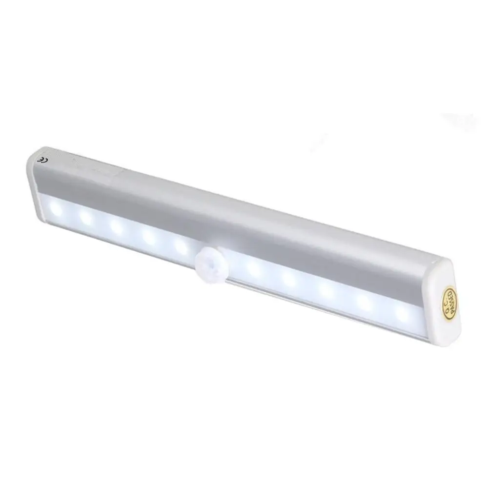 10 LED Human Motion Sense Closet Lights Wireless Cabinet Night/Stairs Bar With Magnetic Stripe Wardrobe Wall Lamp Lighting | Освещение