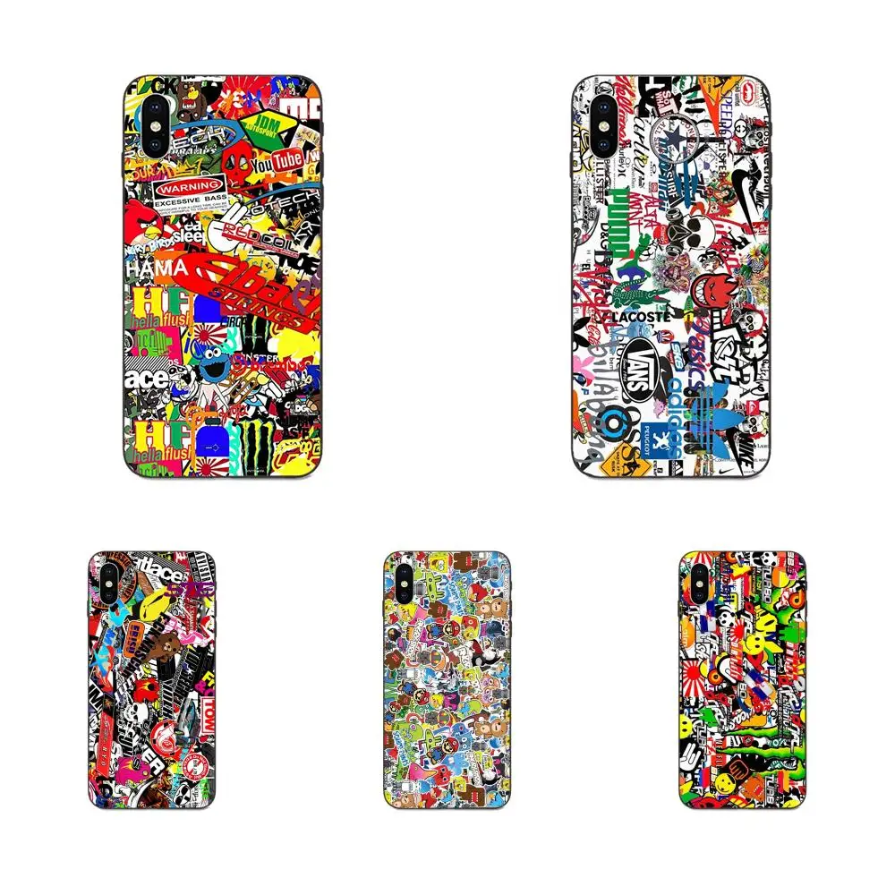 

Soft Phone Case Coque For Huawei Honor 5A 6A 6C 7A 7C 7X 8A 8C 8X 9 10 P8 P9 P10 P20 P30 Mini Lite Plus Sticker Bomb