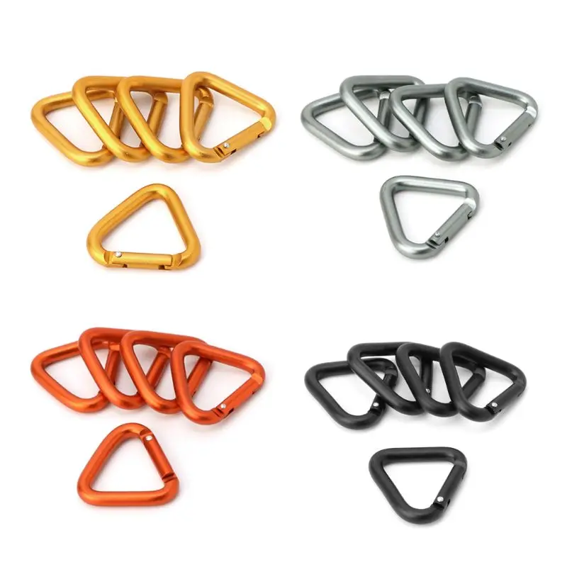 5Pcs Triangle Carabiner Outdoor Camping Hiking Keychain Snap Clip Hook Kettle Buckle Drop Ship 1