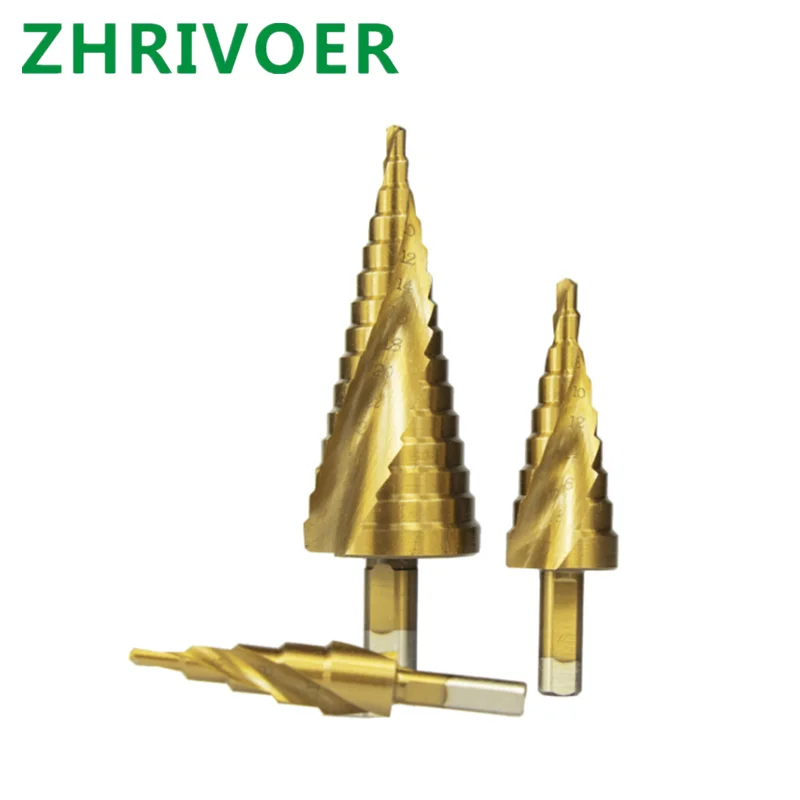 Triangular handle spiral groove step drill triangular handle step drill pagoda drill multifunctional bit 4-20 4-12 Triangular handle spiral groove step drill triangular handle step drill pagoda drill multifunctional bit 4-20 4-12