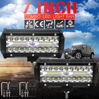 

7-Inch 120W LED Strip Lights Working Modified Off-Road Vehicle Roof 6000K 12000LM