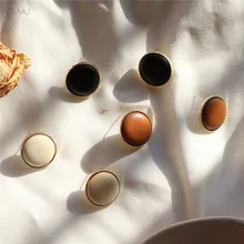 AOMU винтажный Модный геометрический дизайн, округлый, круглый металлический эффектный серьги-гвоздики для женщин подарок на свадебную вечеринку ювелирные изделия Букле д 'Орель