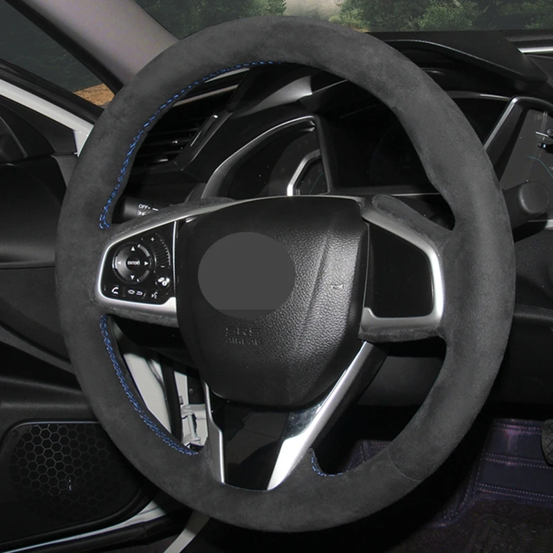 Сшитая вручную Черная мягкая замшевая искусственная кожа для Honda Civic 10 2016 2019