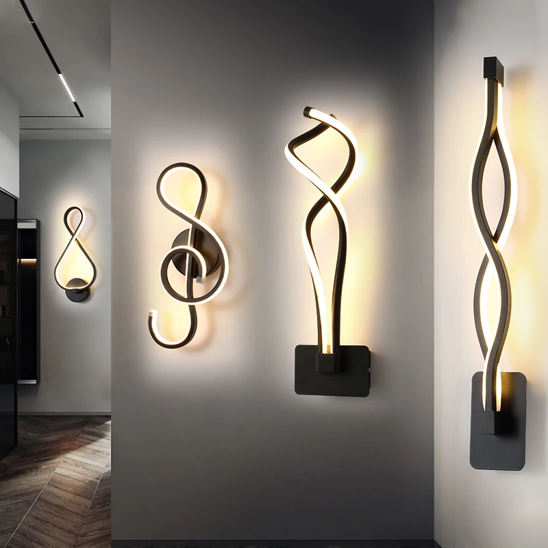 Modern Wall Lamp Living Room Bedroom Headbed LED Indoor Black White Walkway Lighting Decorative Wall Light led wall lamp wall sconces light wall lamp