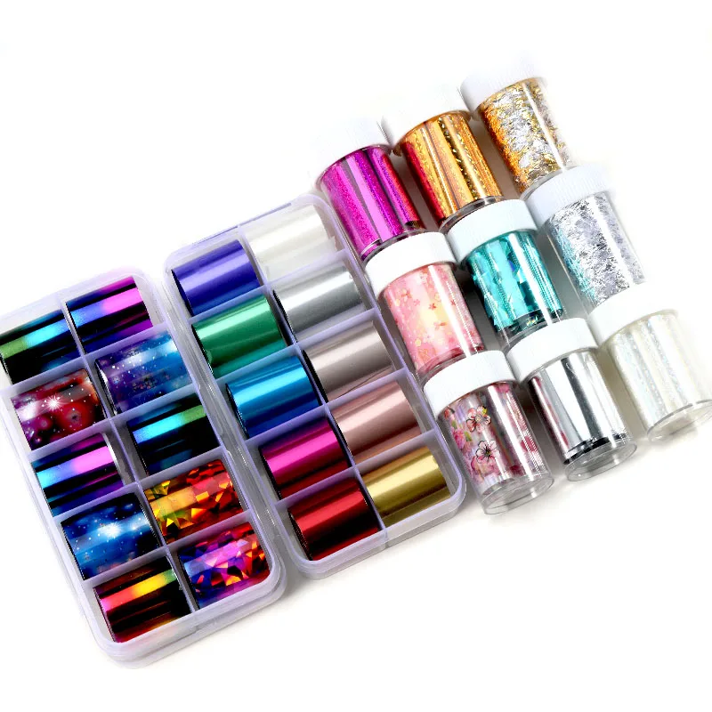 2021 La Rosa nuevo doradas de uñas adhesivos de lámina brillante cielo brillo de uñas de Arte de transferencia de papel de etiqueta de puntas DIY Decoración
