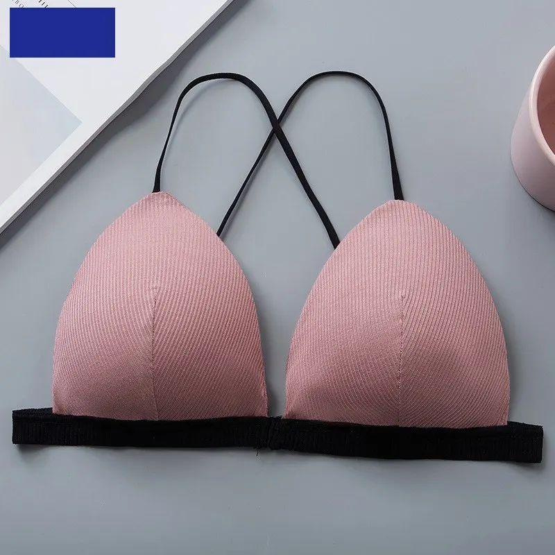 Sexy Triangle Cup Bralette Women Cross Straps Push Up Seamless Bra Women Front Closure Lingerie Bra Backless Brassiere Underwear