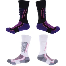 Зимние лыжные спортивные носки для женщин/мужчин, теплые длинные Лыжные носки для ходьбы, пеших прогулок, спортивные махровые носки, свободный размер