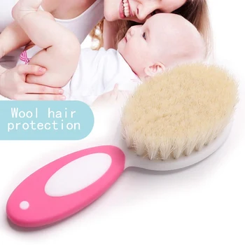 

2019 New Baby Care Pure Natural Wool Baby Brush Comb Brush Baby Hairbrush Newborn Hair Brush Infant Comb Head Massager